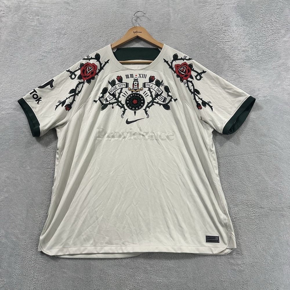 Nike Soccer Jersey Thorns Men's 2XL White Portland Rose City Providence DRI-FIT